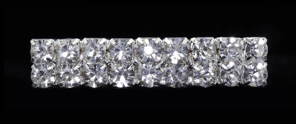 #14149 - 2 Row Chunky Stone Barrette