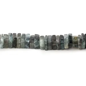 5-6mm Moss Aquamarine Plain Square Heshi Beads 16 inch 95 pieces