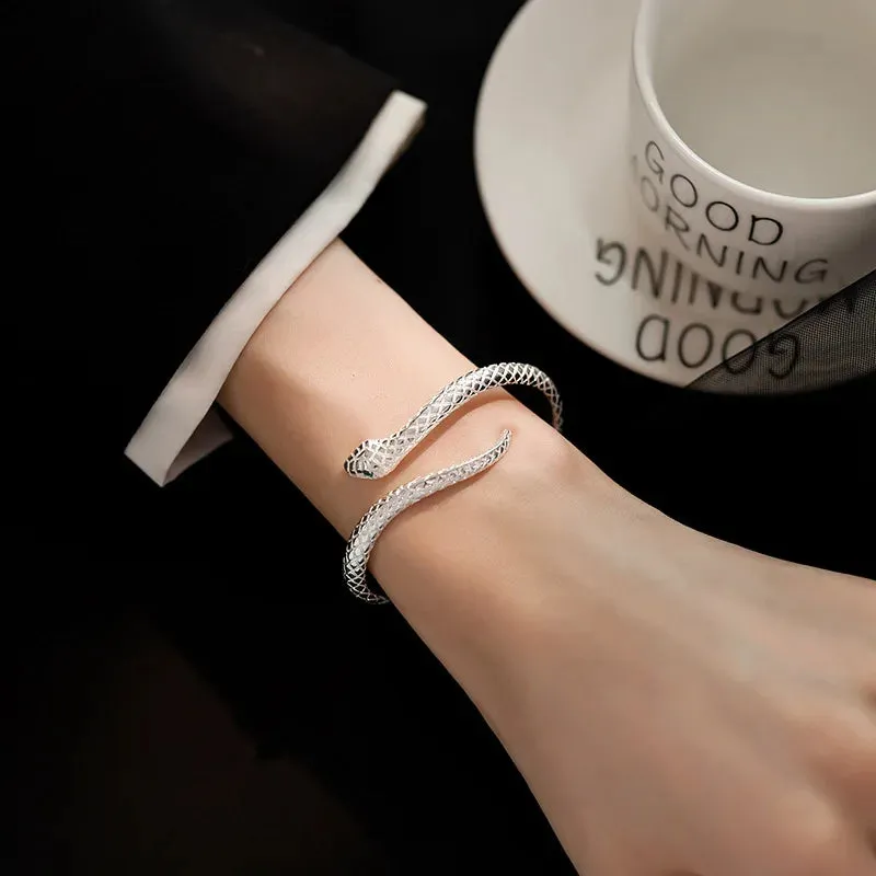 925 Sterling Silver Snake Shape Bracelet Charm Temperament Bracelet Birthday Party Gift Beautiful Jewelry for Woman Free Shippin