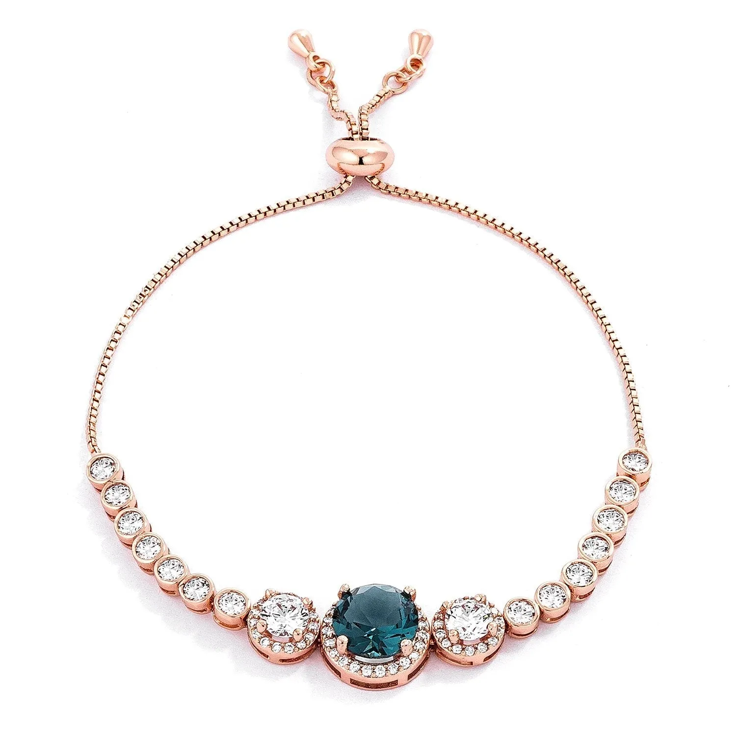 Abigail Amethyst Graduated CZ Bolo Slider Bracelet