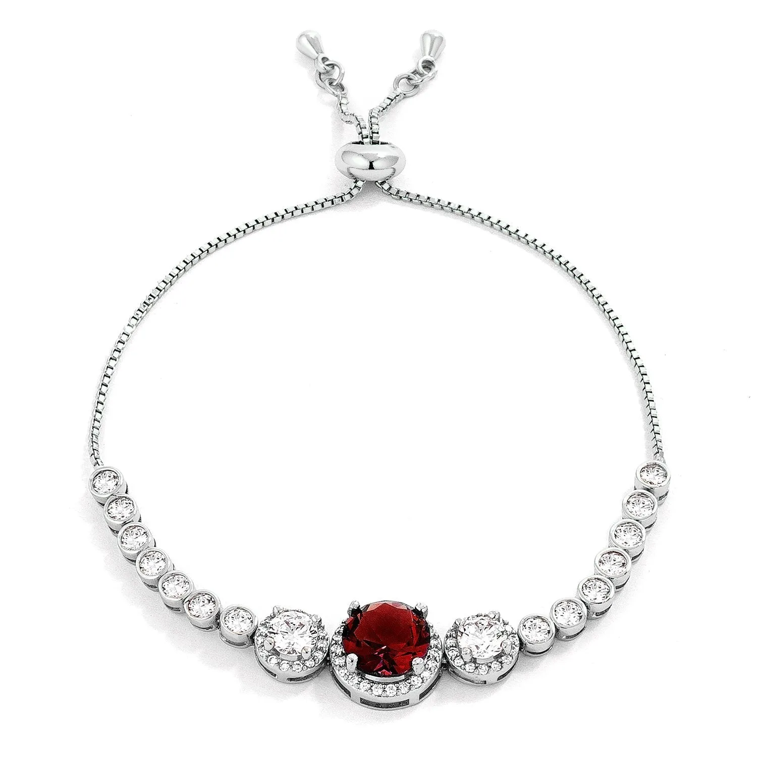 Abigail Amethyst Graduated CZ Bolo Slider Bracelet