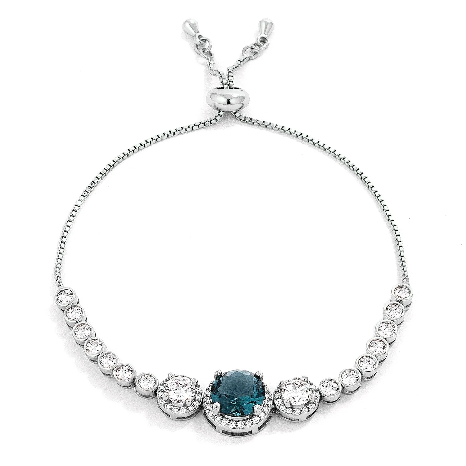 Abigail Amethyst Graduated CZ Bolo Slider Bracelet