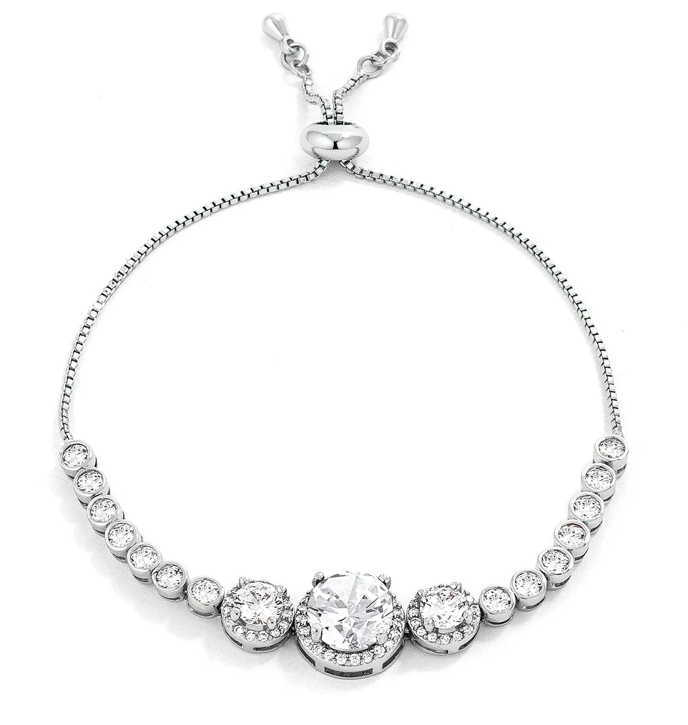 Abigail Amethyst Graduated CZ Bolo Slider Bracelet
