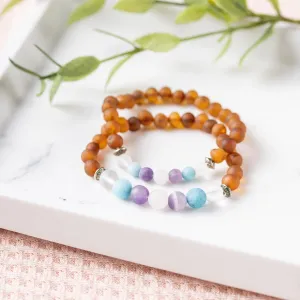 Adults | Mermaid Mix   Raw Cognac Amber Bracelet