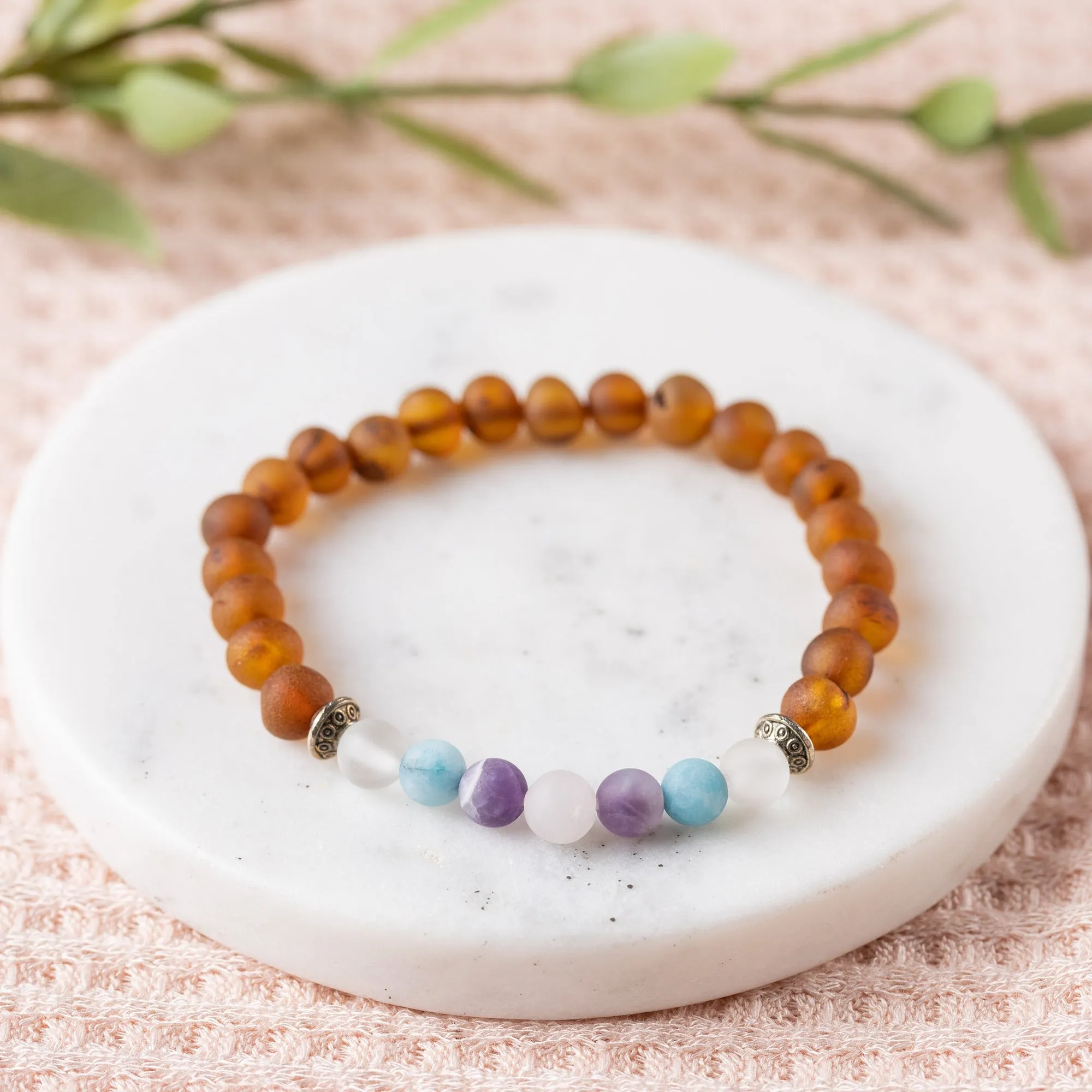 Adults | Mermaid Mix   Raw Cognac Amber Bracelet