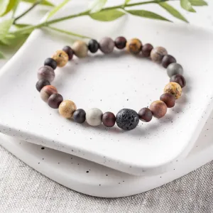 Adults | Picture Jasper   Raw Cherry Aromatherapy Bracelet