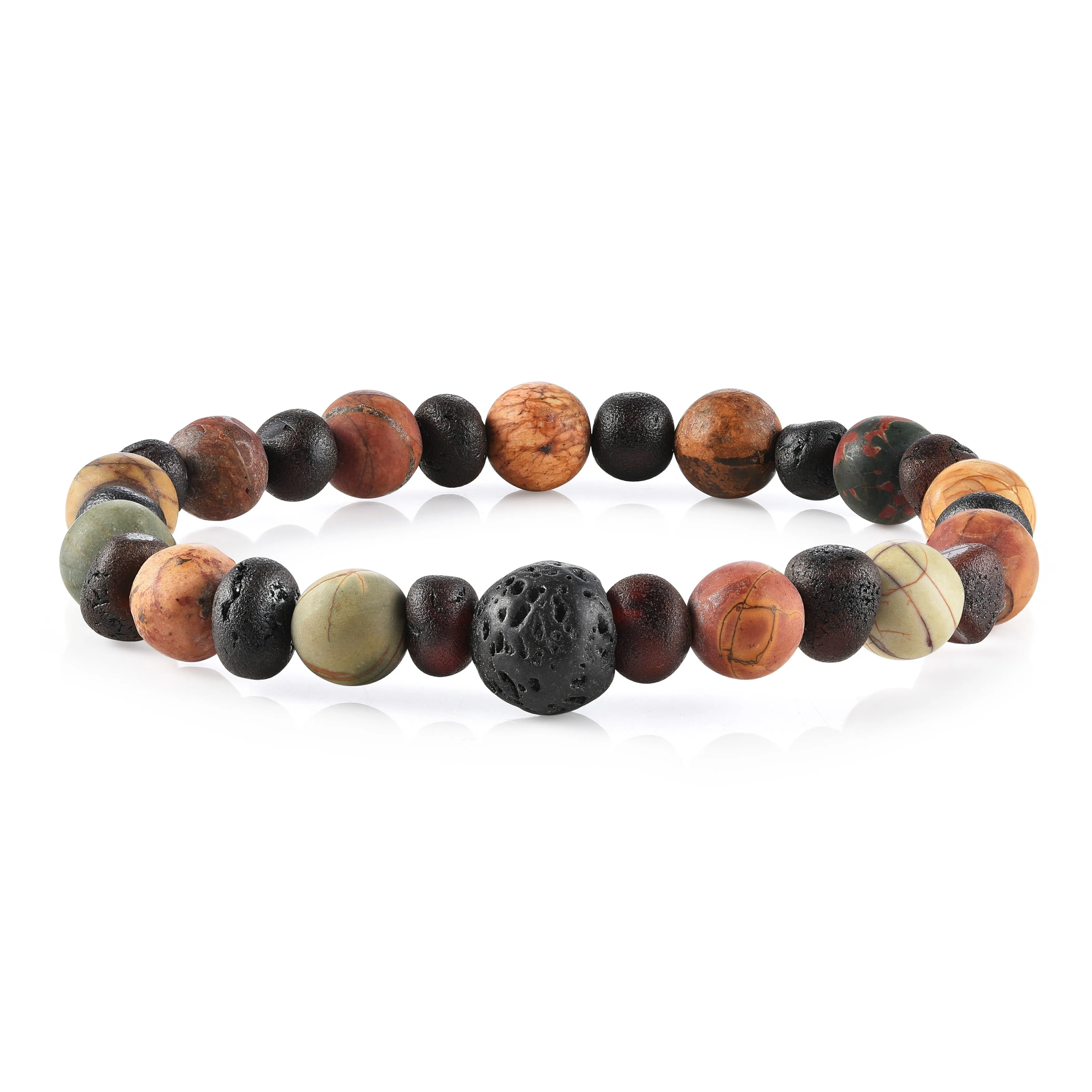 Adults | Picture Jasper   Raw Cherry Aromatherapy Bracelet