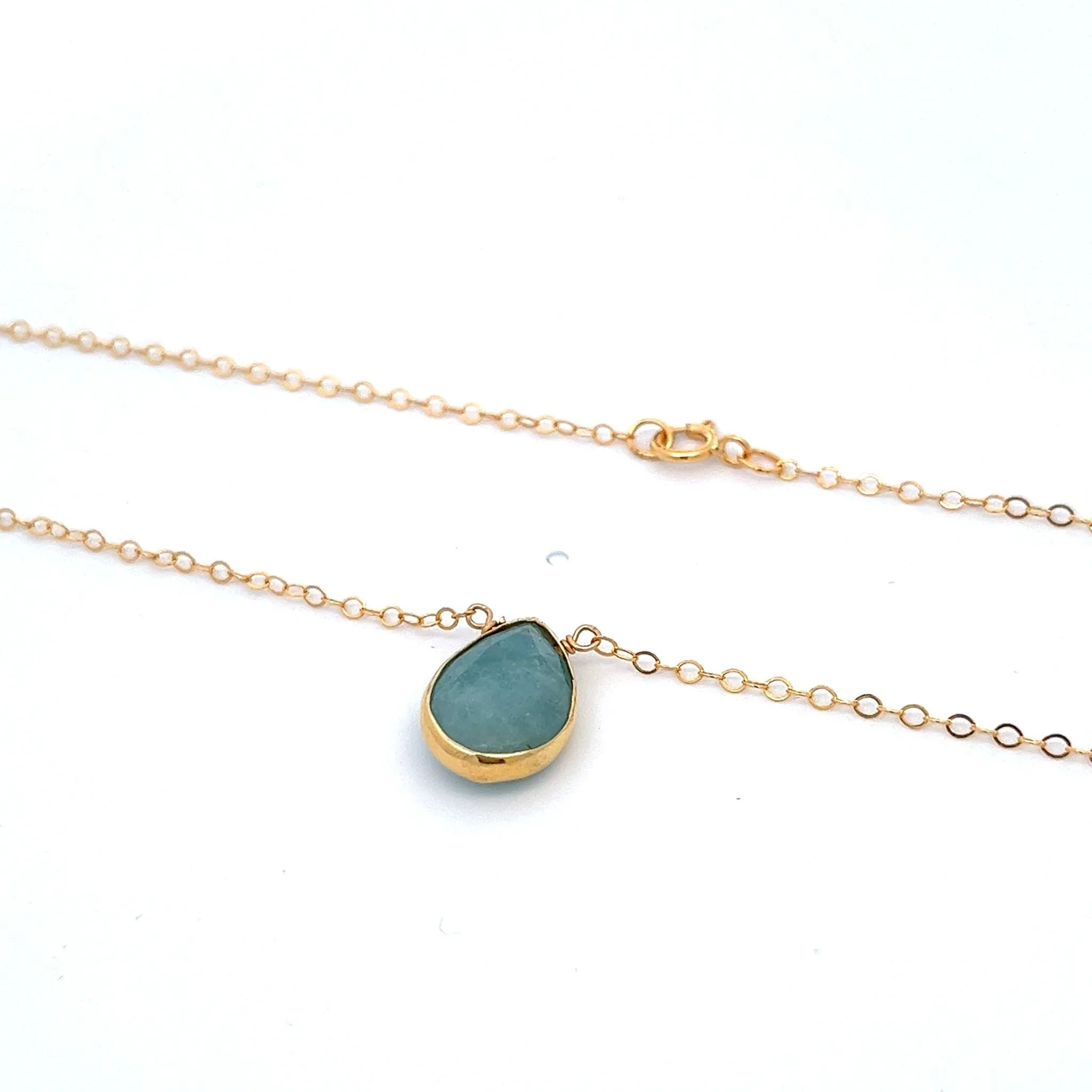 aegean - aquamarine rain drop necklace