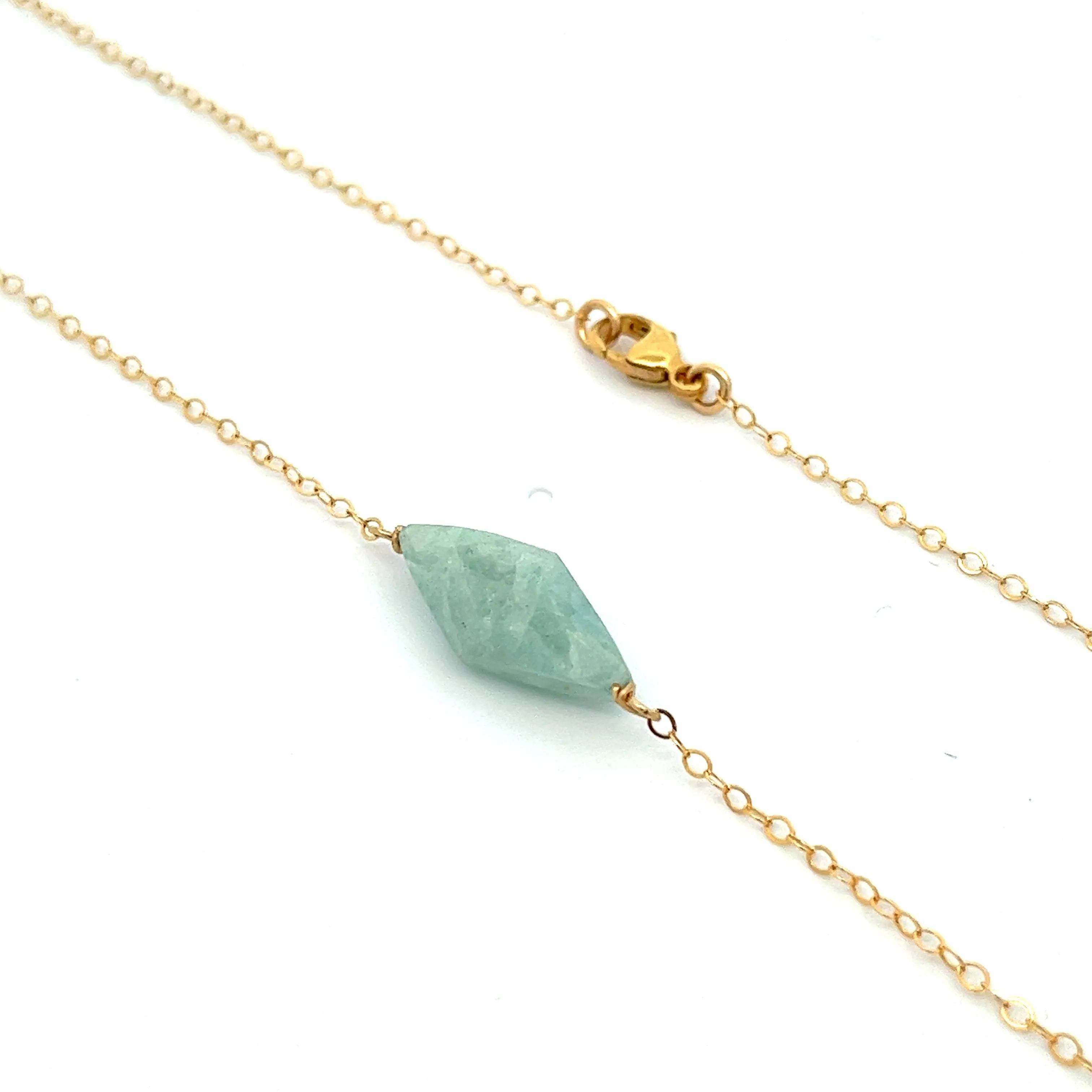 aegean - diamond-shaped aquamarine necklace