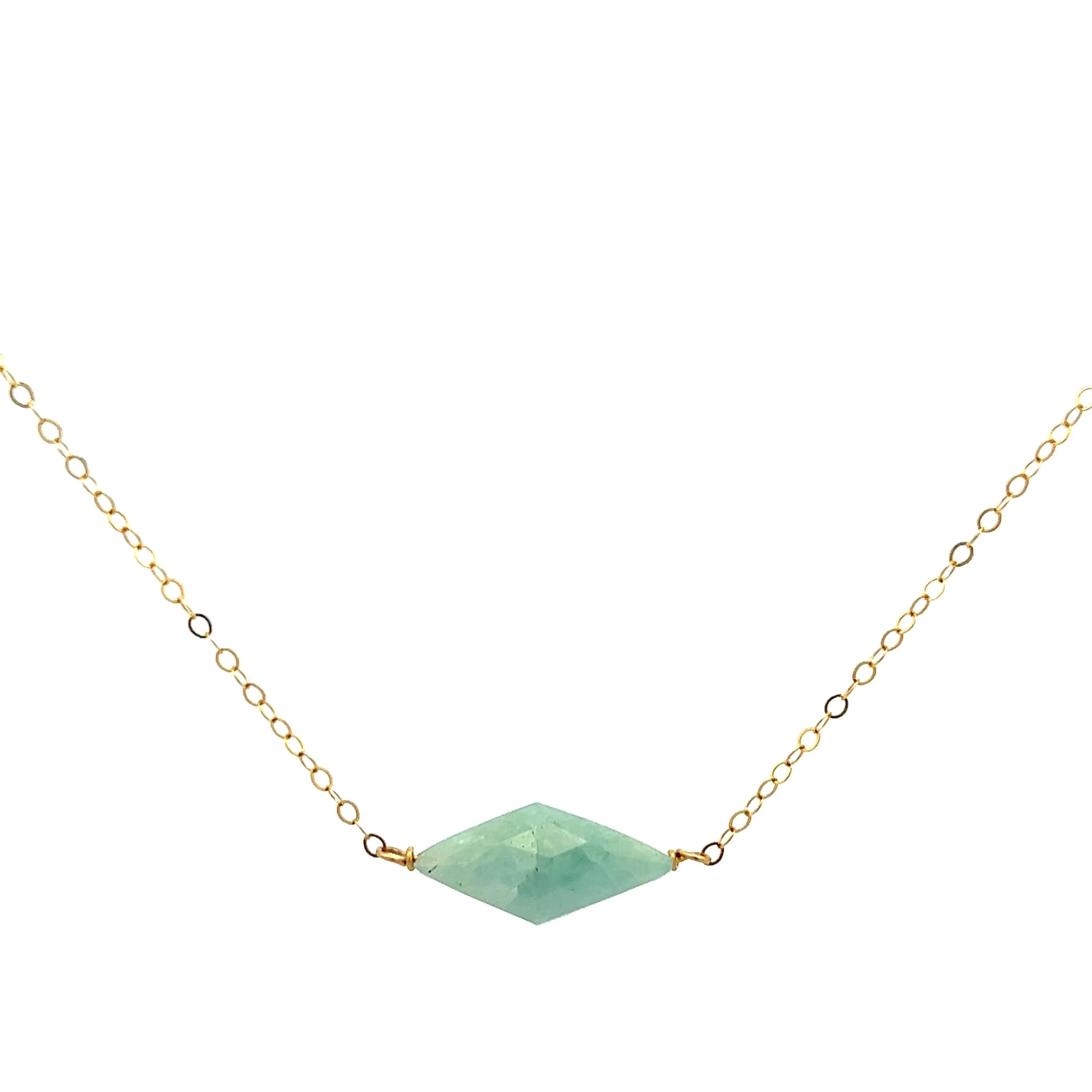aegean - diamond-shaped aquamarine necklace