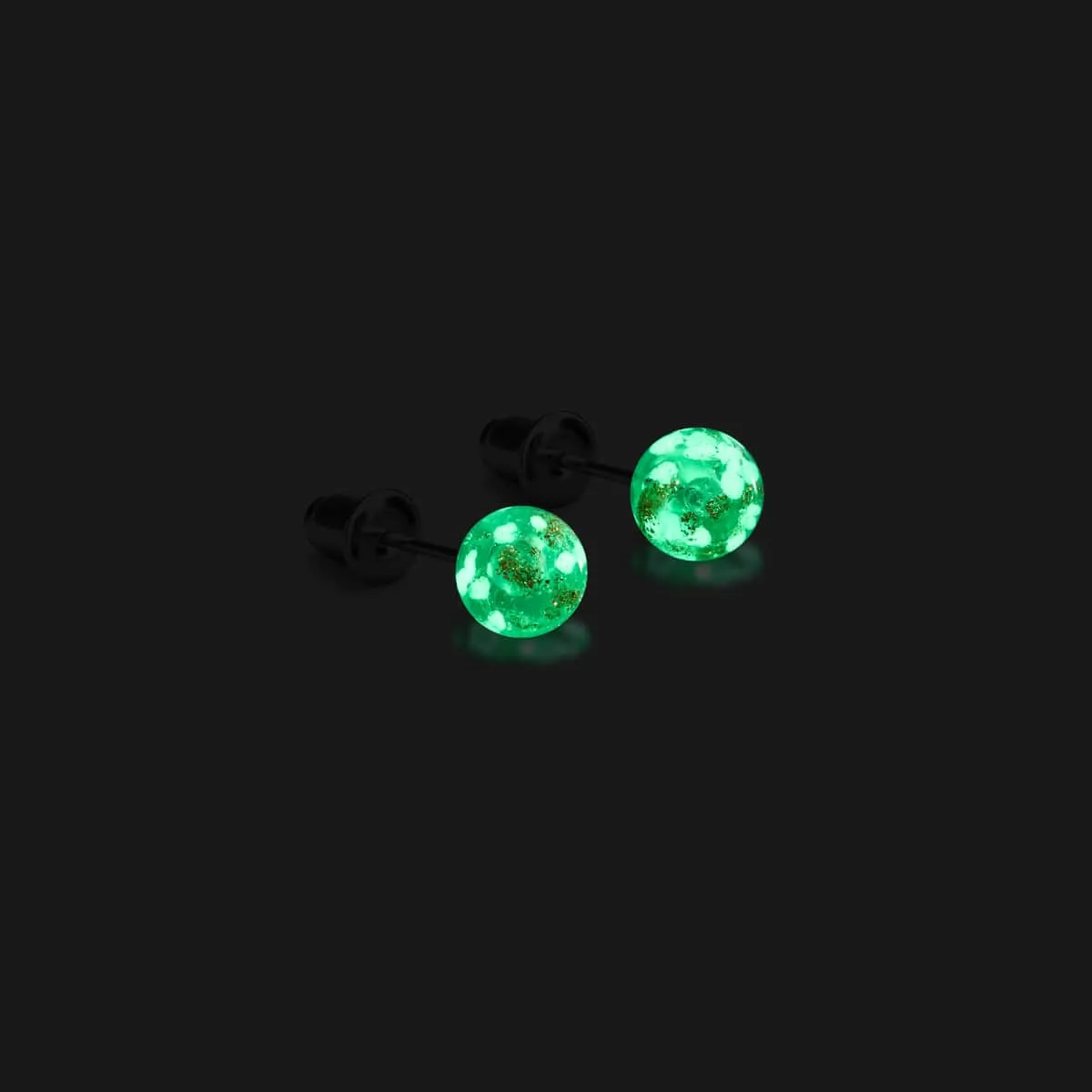 Amber | .925 Sterling Silver | Mini Firefly Glass Stud Earrings