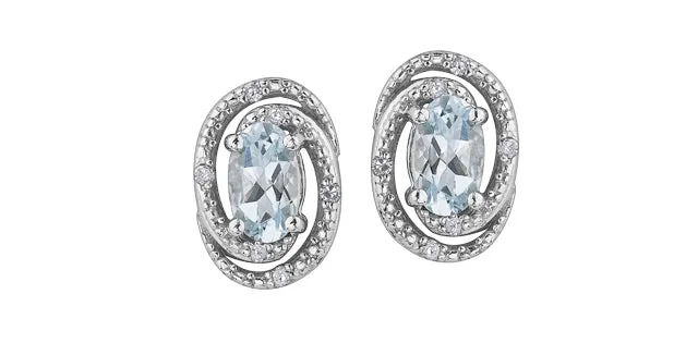 AQUAMARINE & DIAMOND EARRINGS