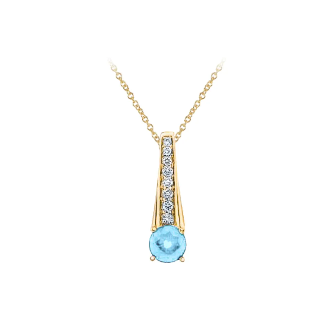 Aquamarine & Diamond Necklace
