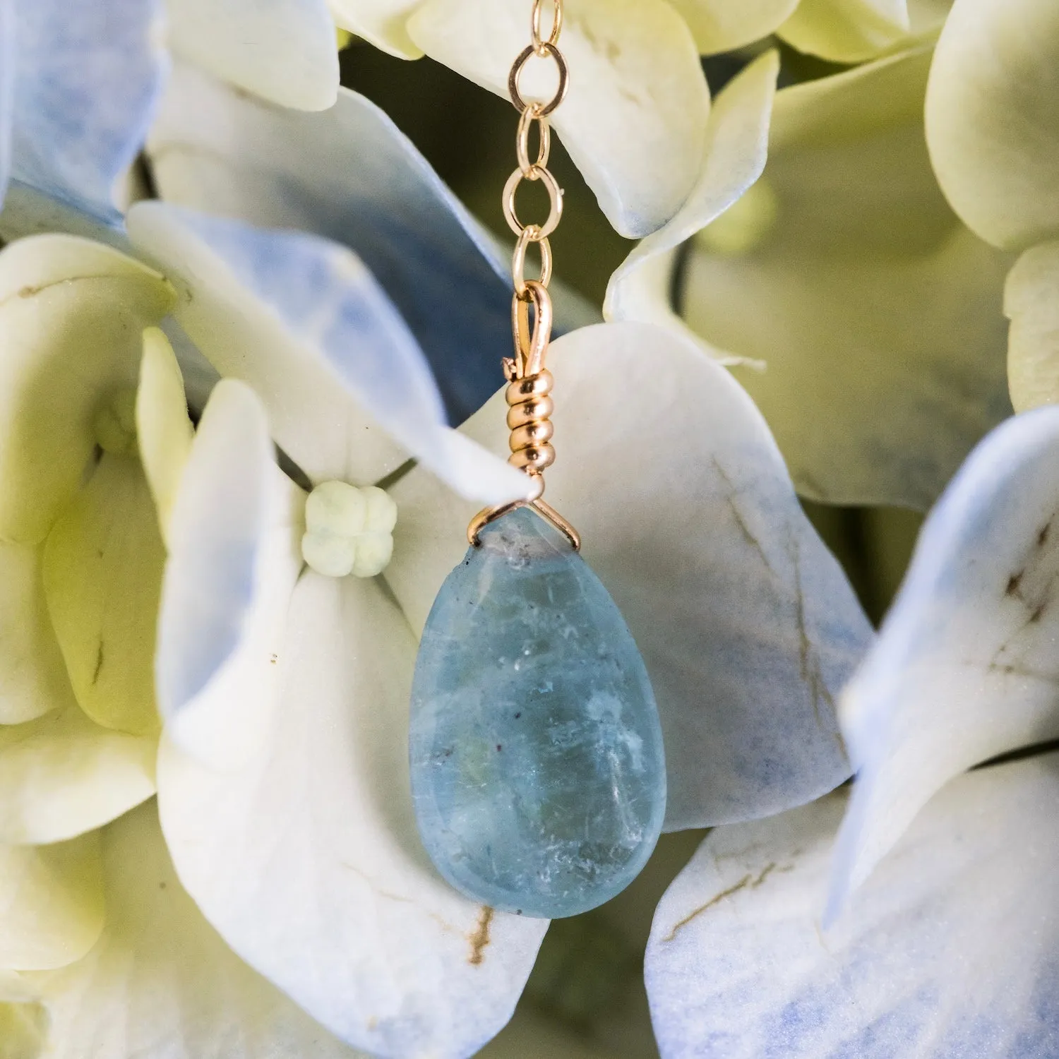 Aquamarine Lariat Necklace