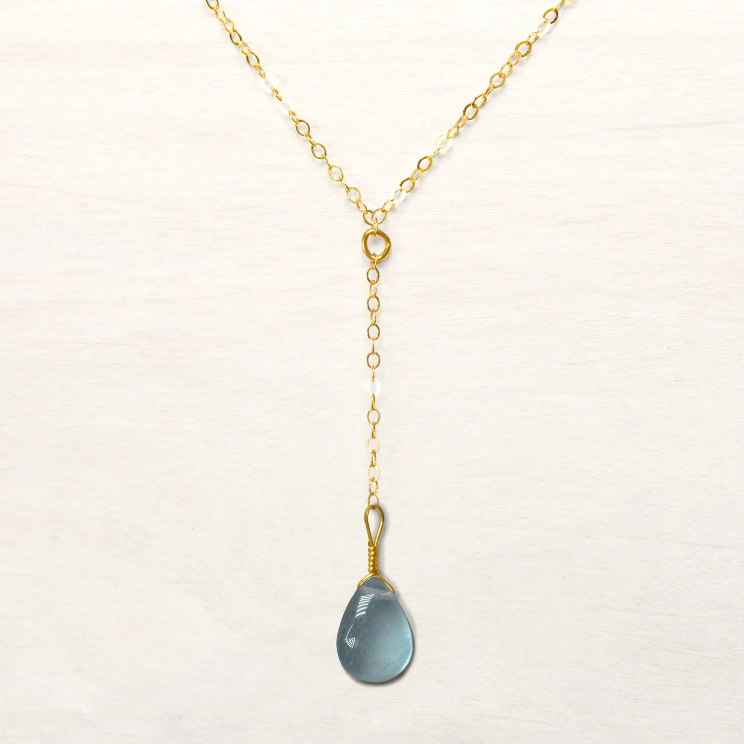 Aquamarine Lariat Necklace