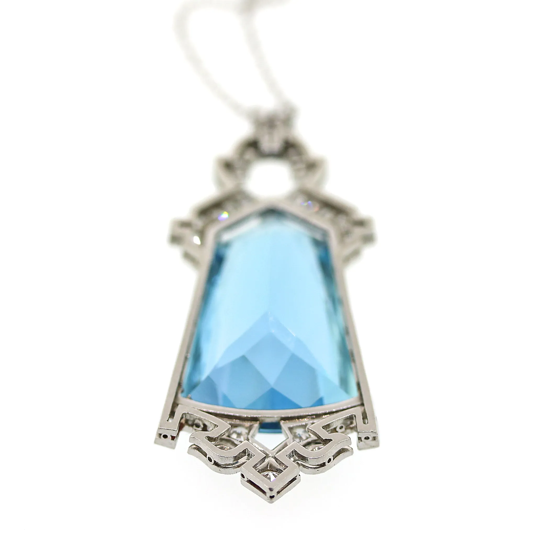 Art Deco Aquamarine and Diamond Pendant