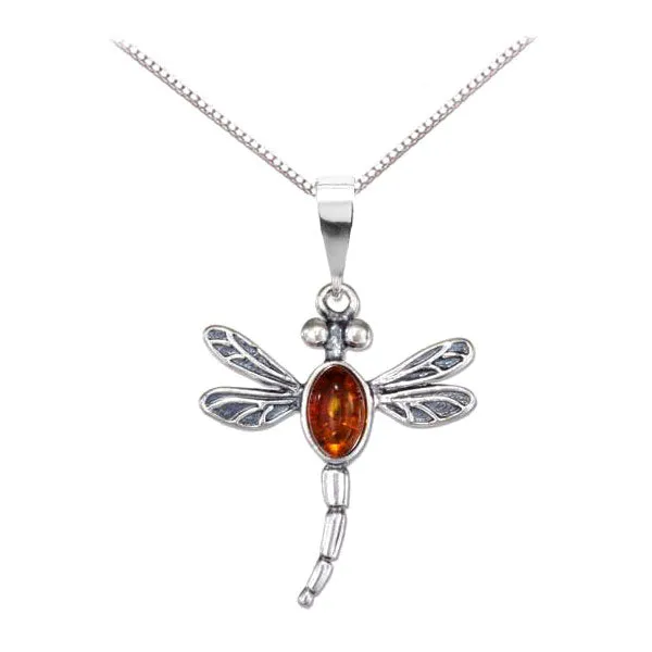 Baltic Amber Dragonfly Earrings