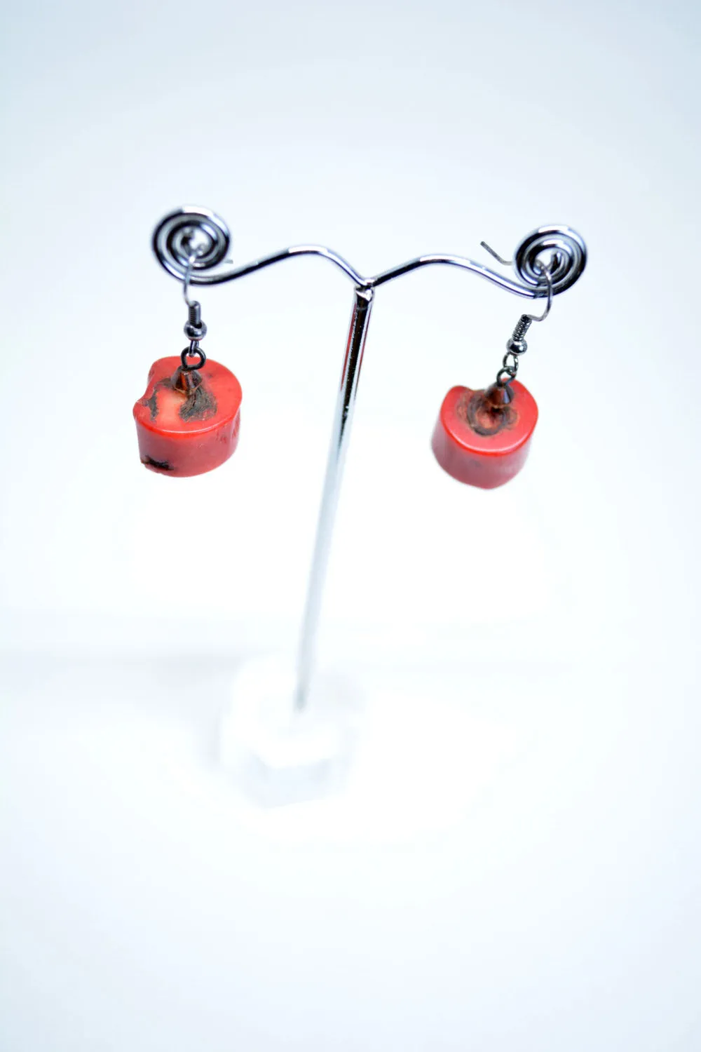 Bamboo Coral Drop Earrings, Cylinder Coral Shape, Indian Earrings, Boho Earrings, Tribal Jewelry, Gift For Mother, Gift For Her.