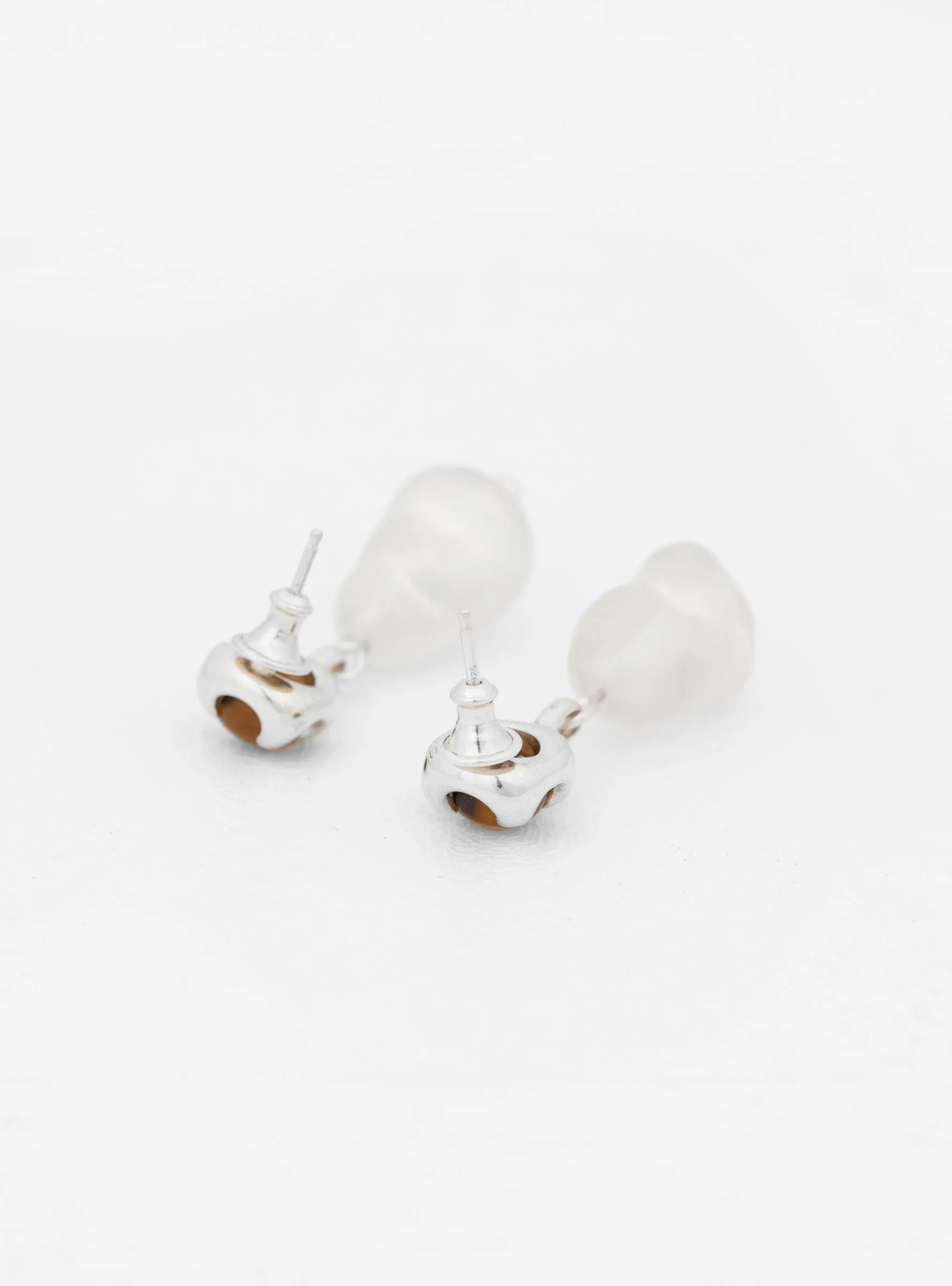 Beam Pearl Earrings Amber Brown