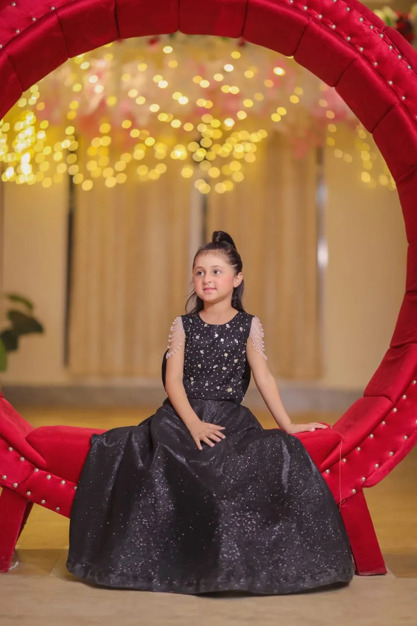 Black Crystal Work Lehanga Choli