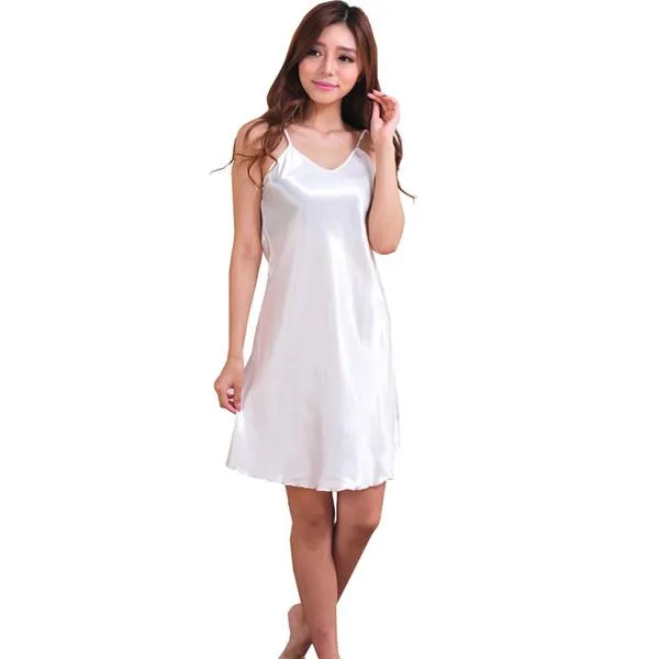 Blue Oversize Female Satin Rayon Nightgown Lady Sexy Spaghetti Strap Night Dress Women Nighties Sleeveles Sleepwear Nightwear