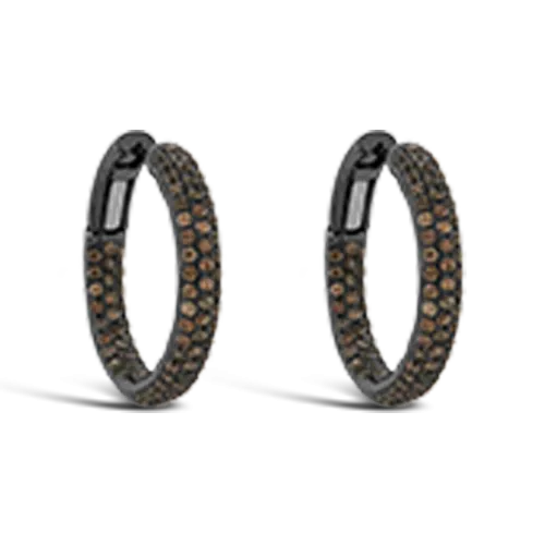 Brown Zircon Hoop Earrings