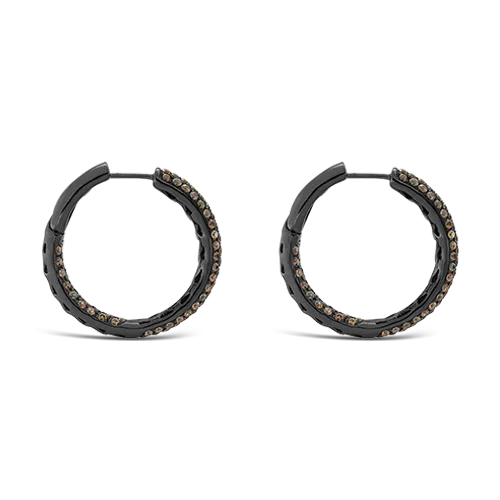 Brown Zircon Hoop Earrings