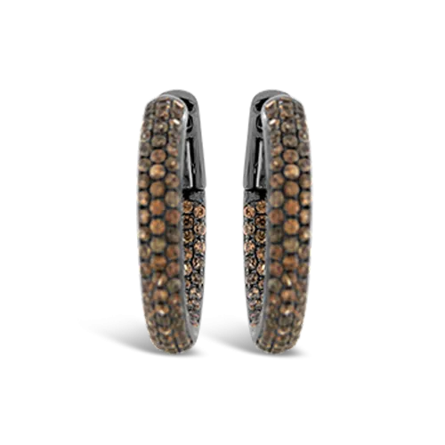 Brown Zircon Hoop Earrings