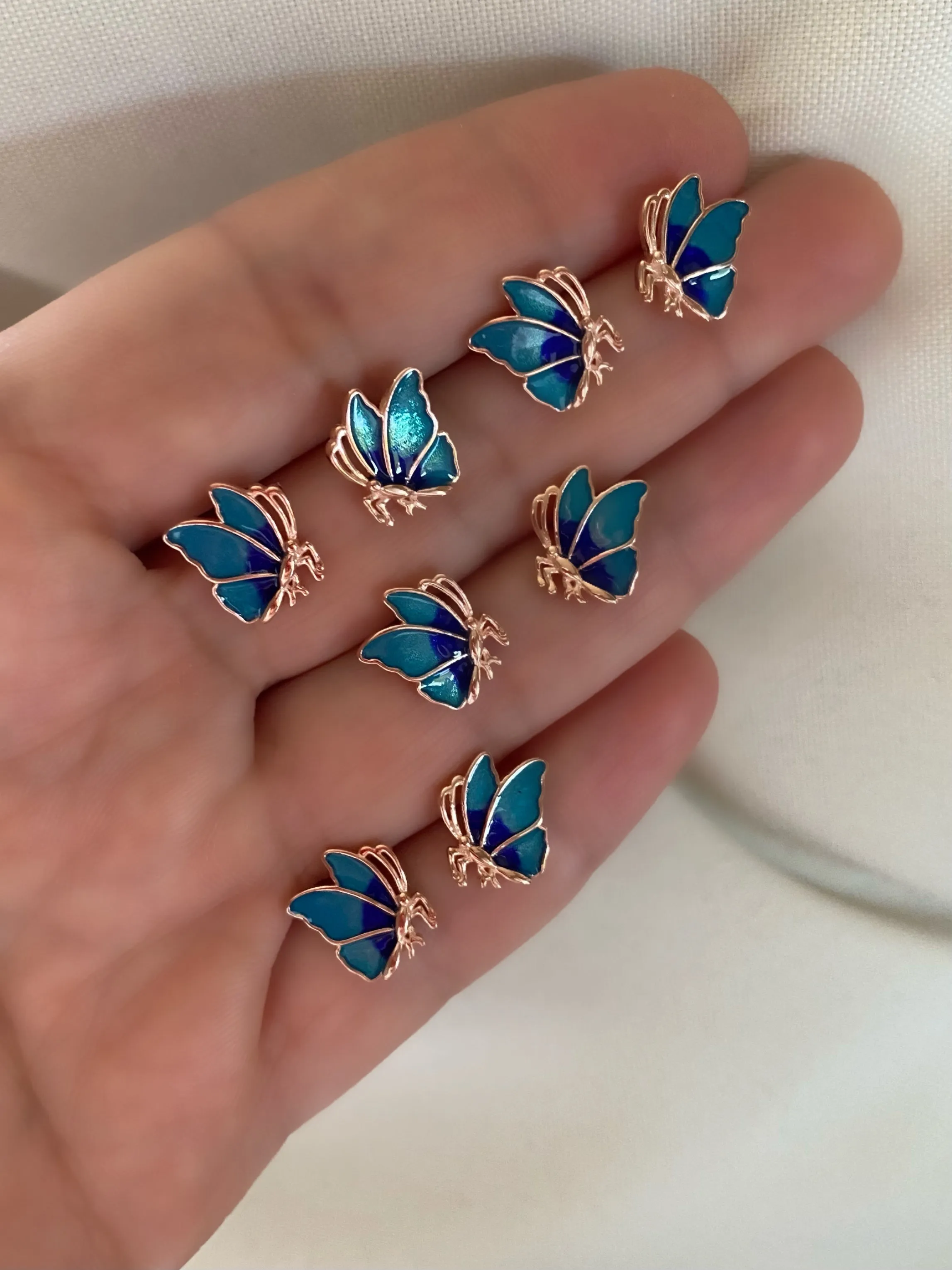Butterfly Earrings with enamel