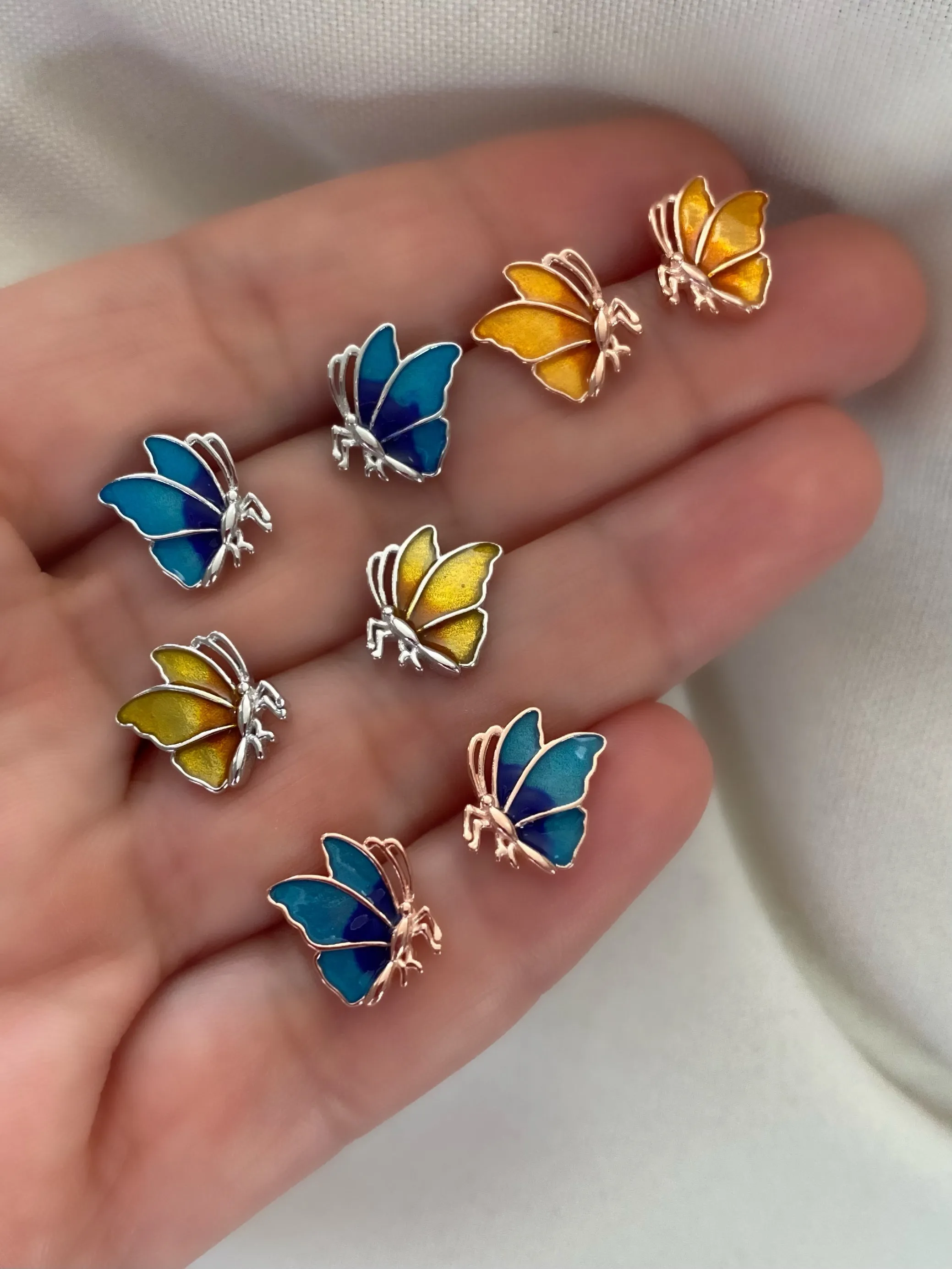 Butterfly Earrings with enamel