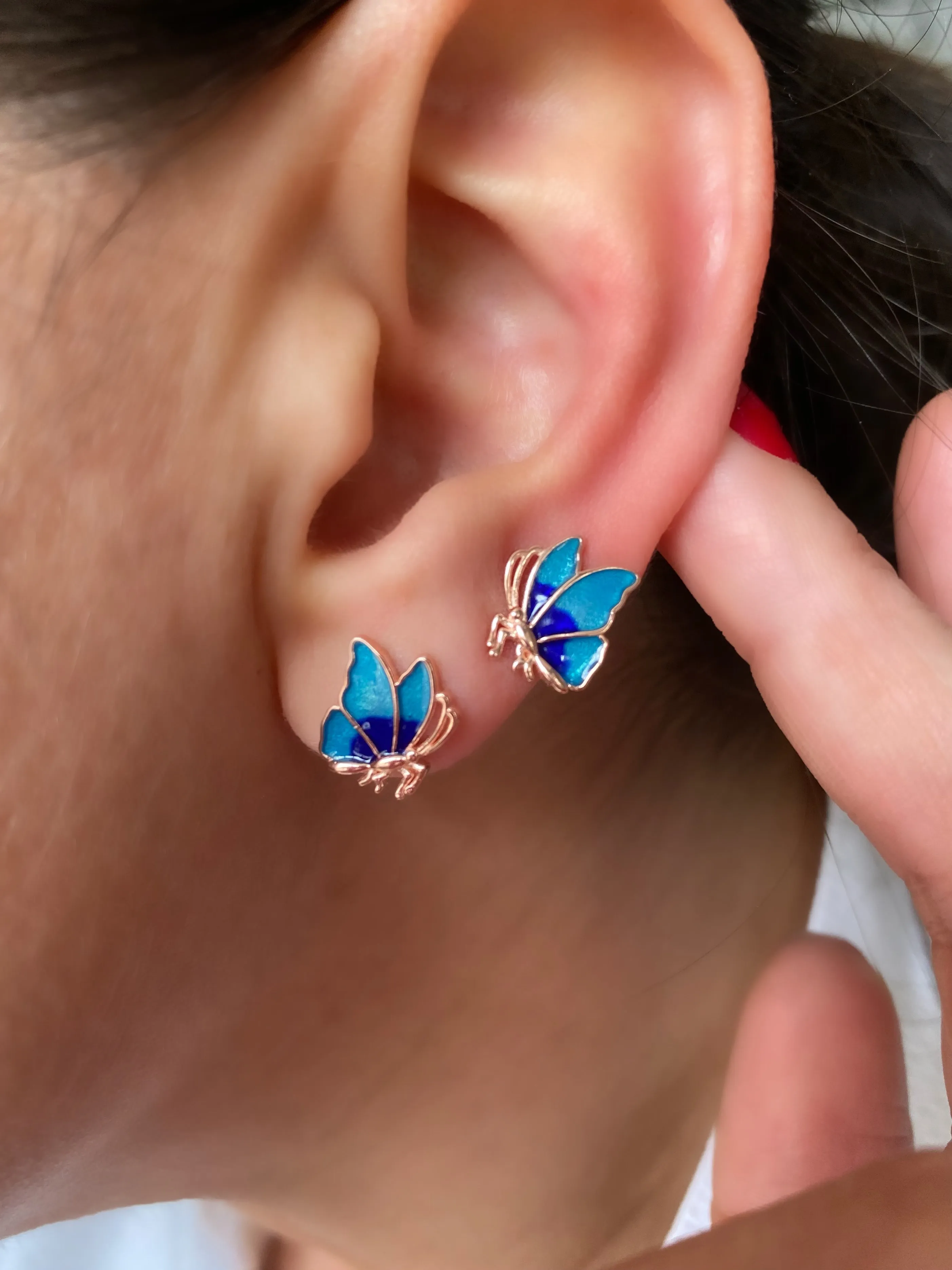 Butterfly Earrings with enamel
