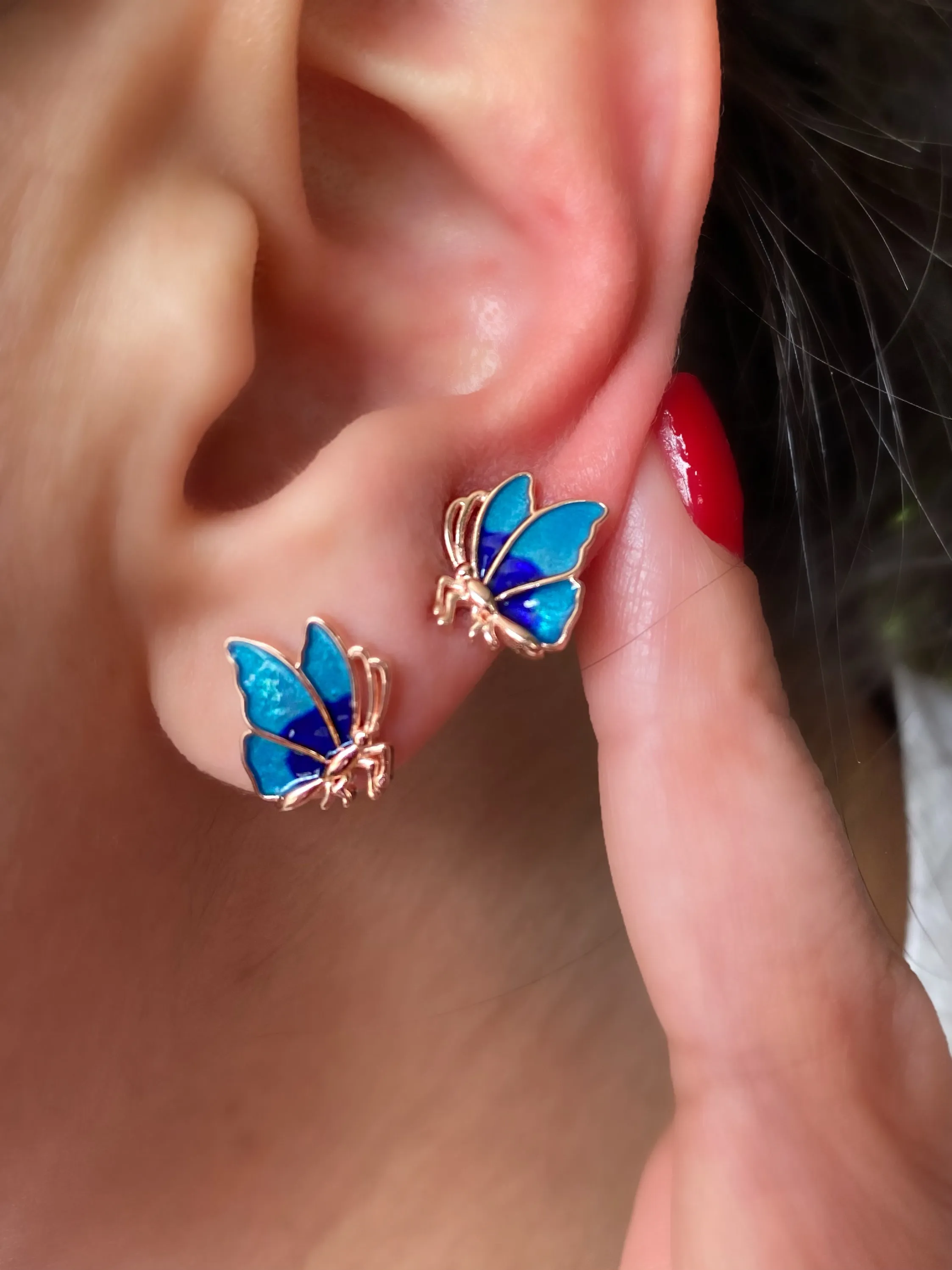Butterfly Earrings with enamel