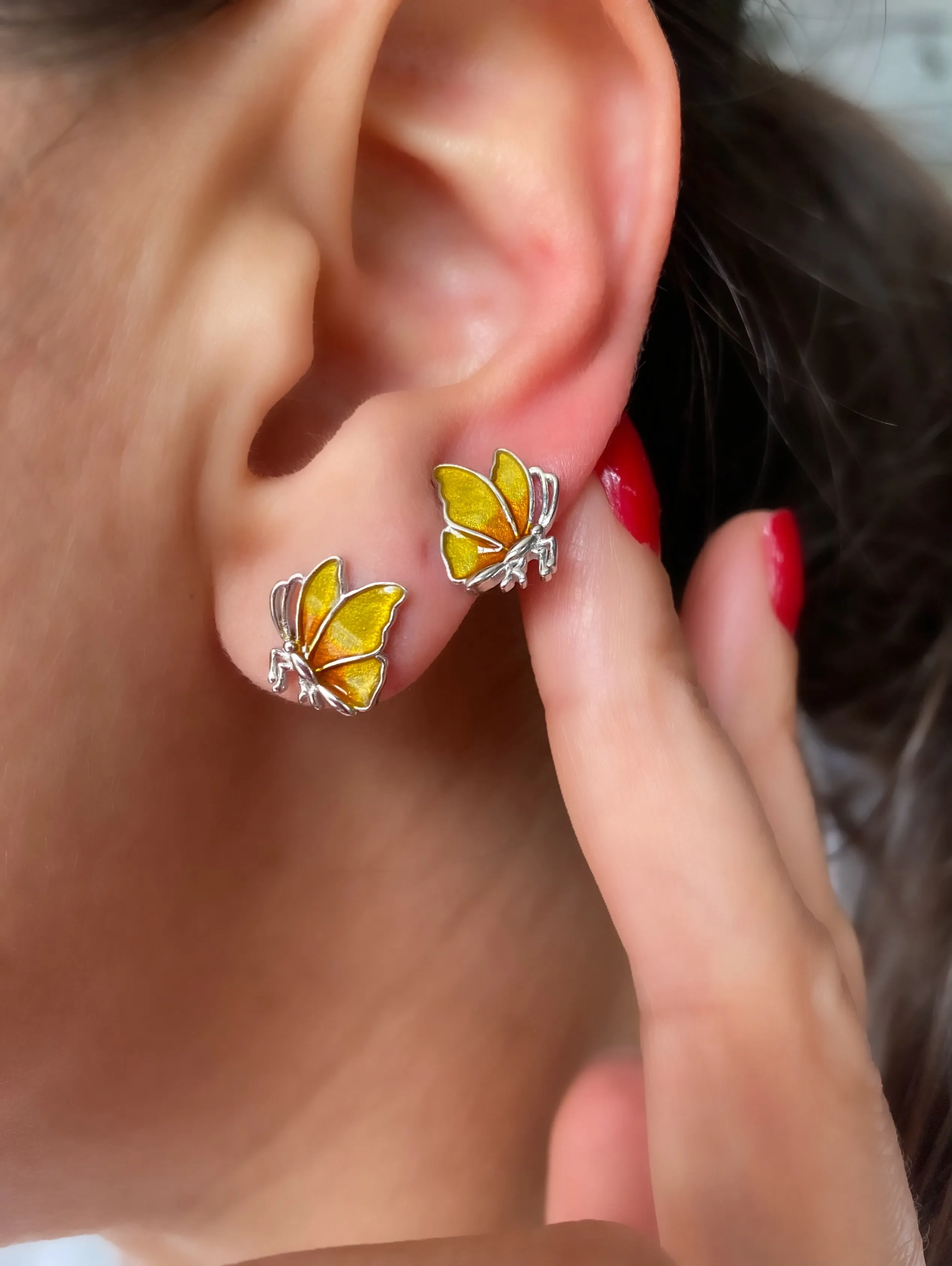 Butterfly Earrings with enamel