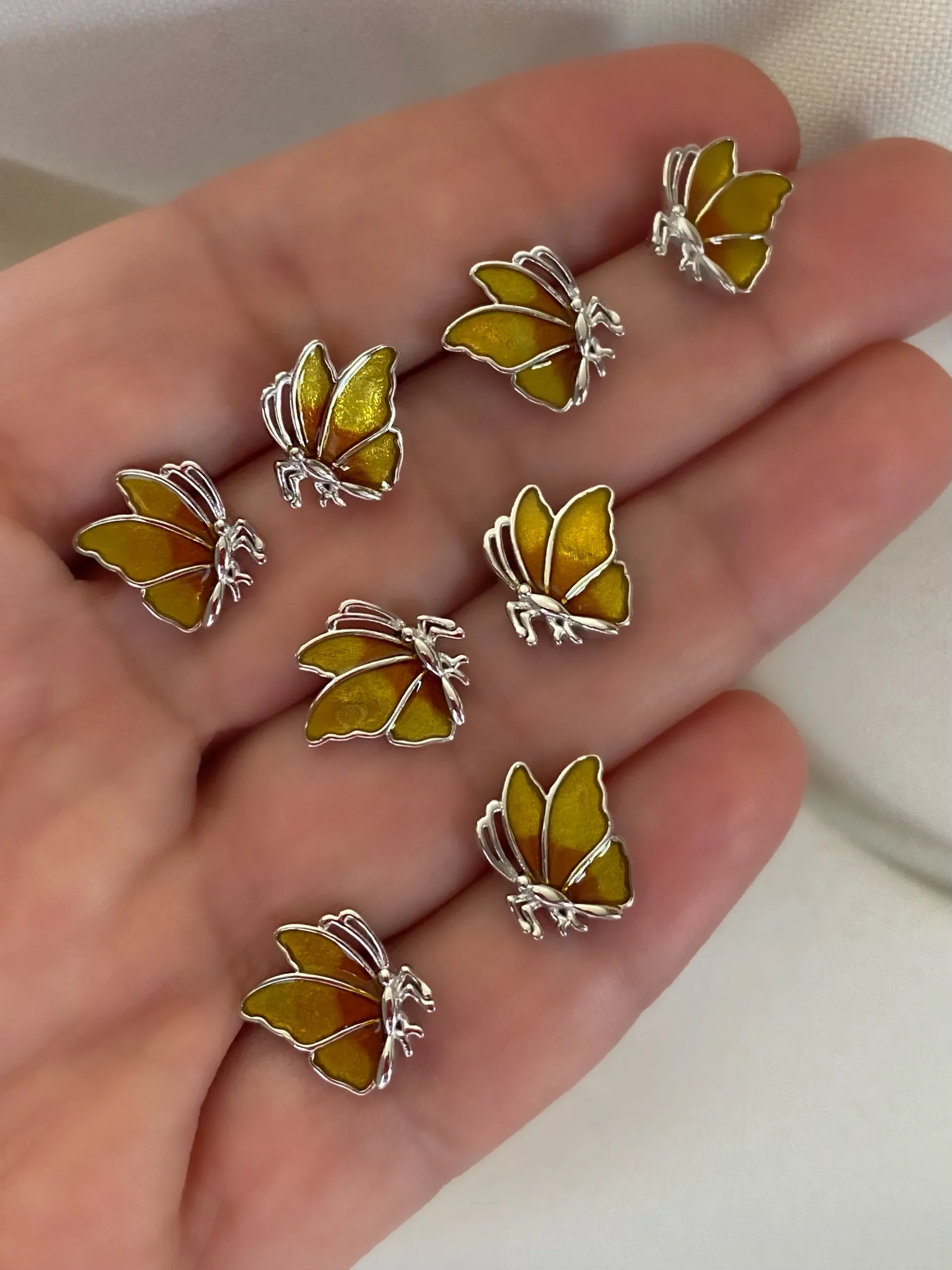 Butterfly Earrings with enamel