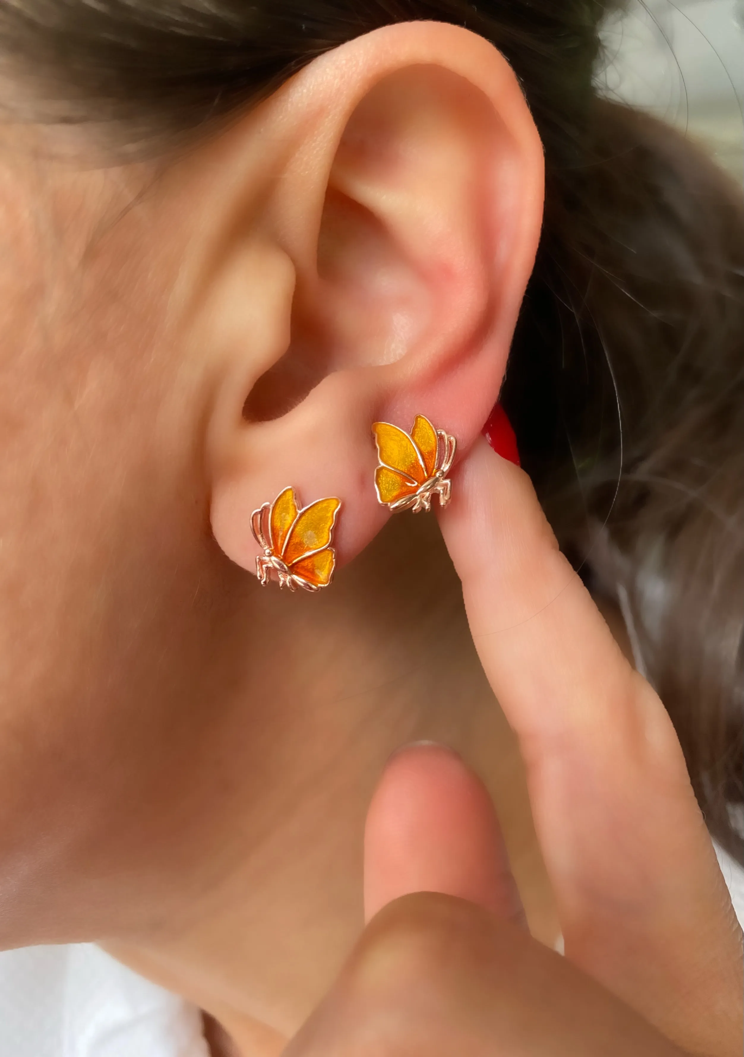 Butterfly Earrings with enamel