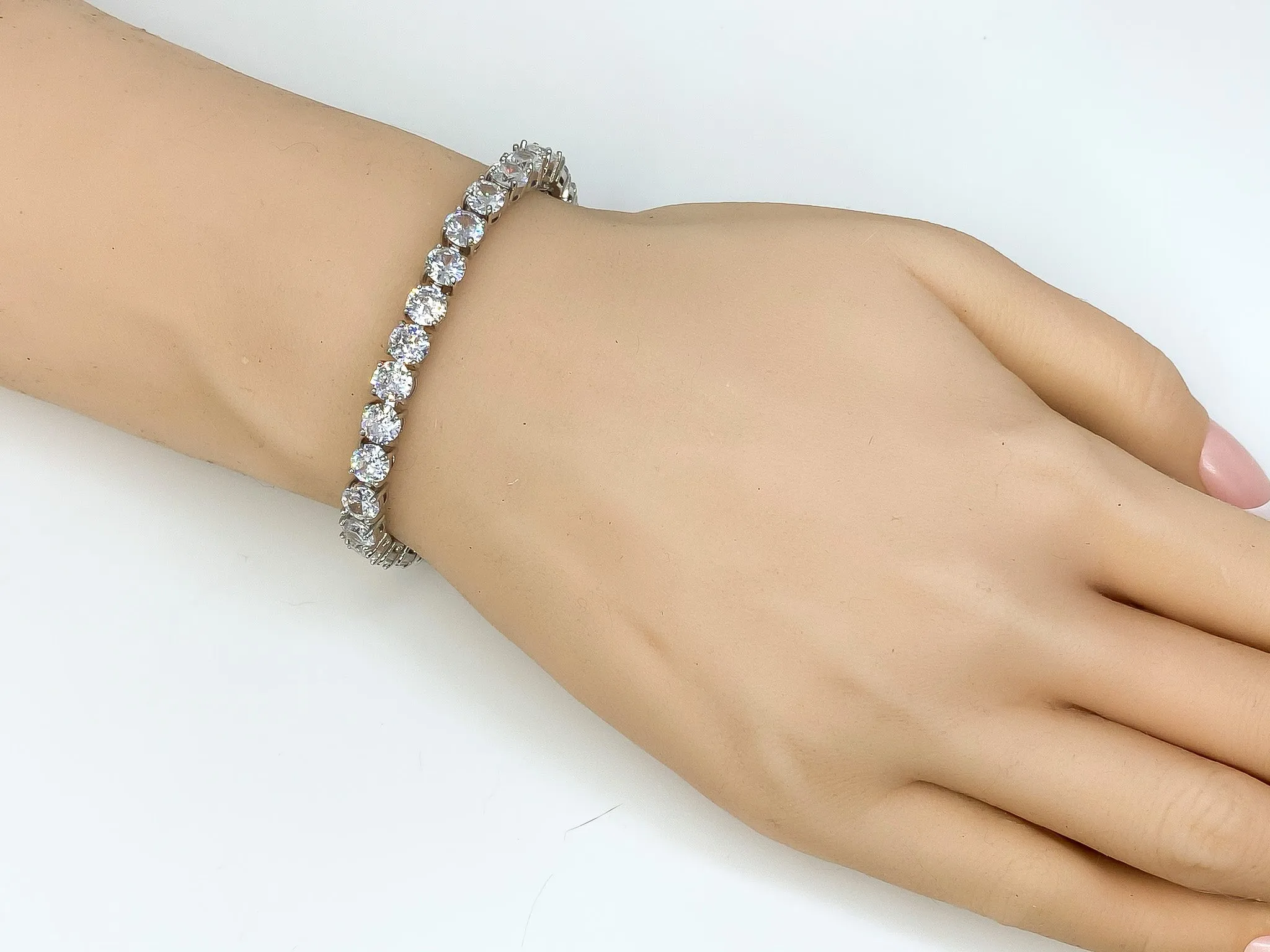 Carla 5mm Round CZ Silver Tennis Bracelet