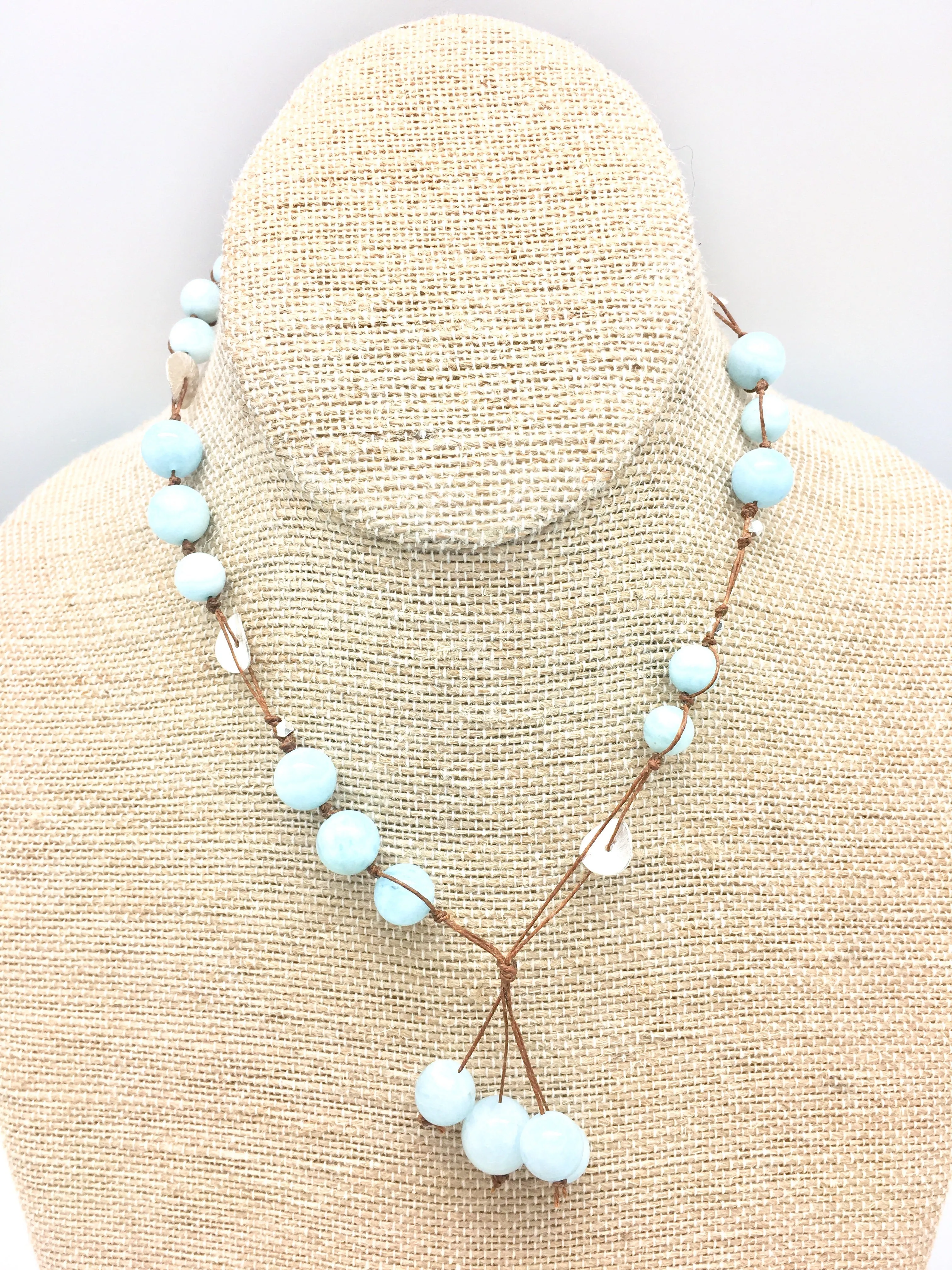 Carola Short Necklace - aquamarine