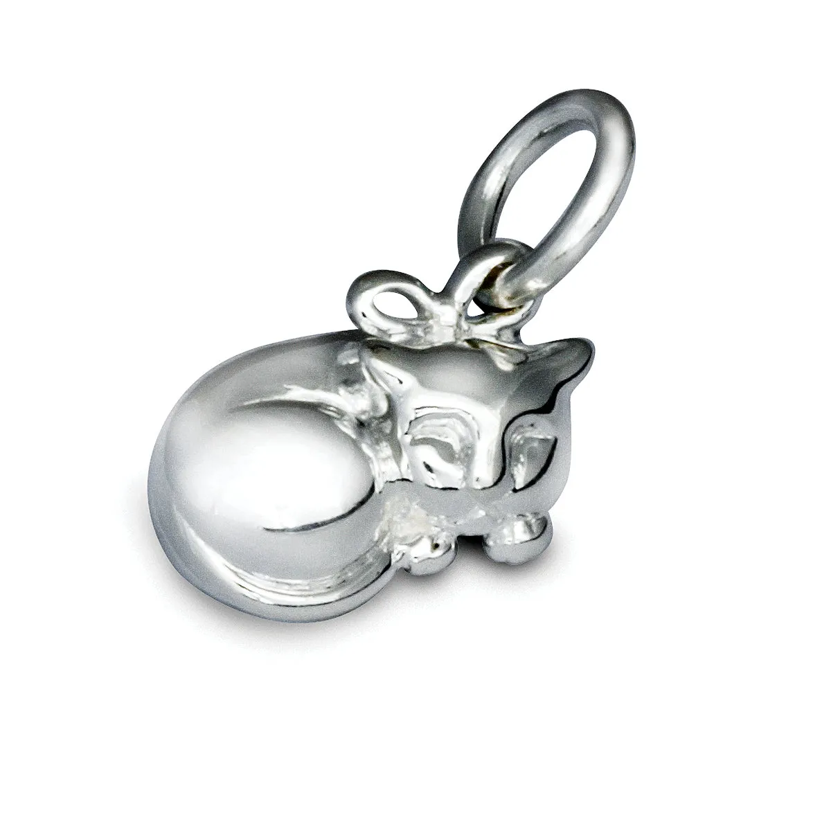 Cat Silver Charm