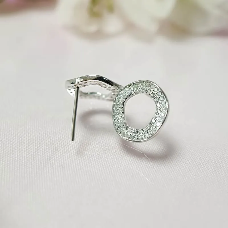 Circle Pave Earrings