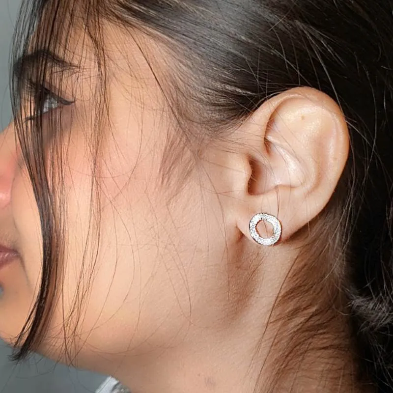 Circle Pave Earrings