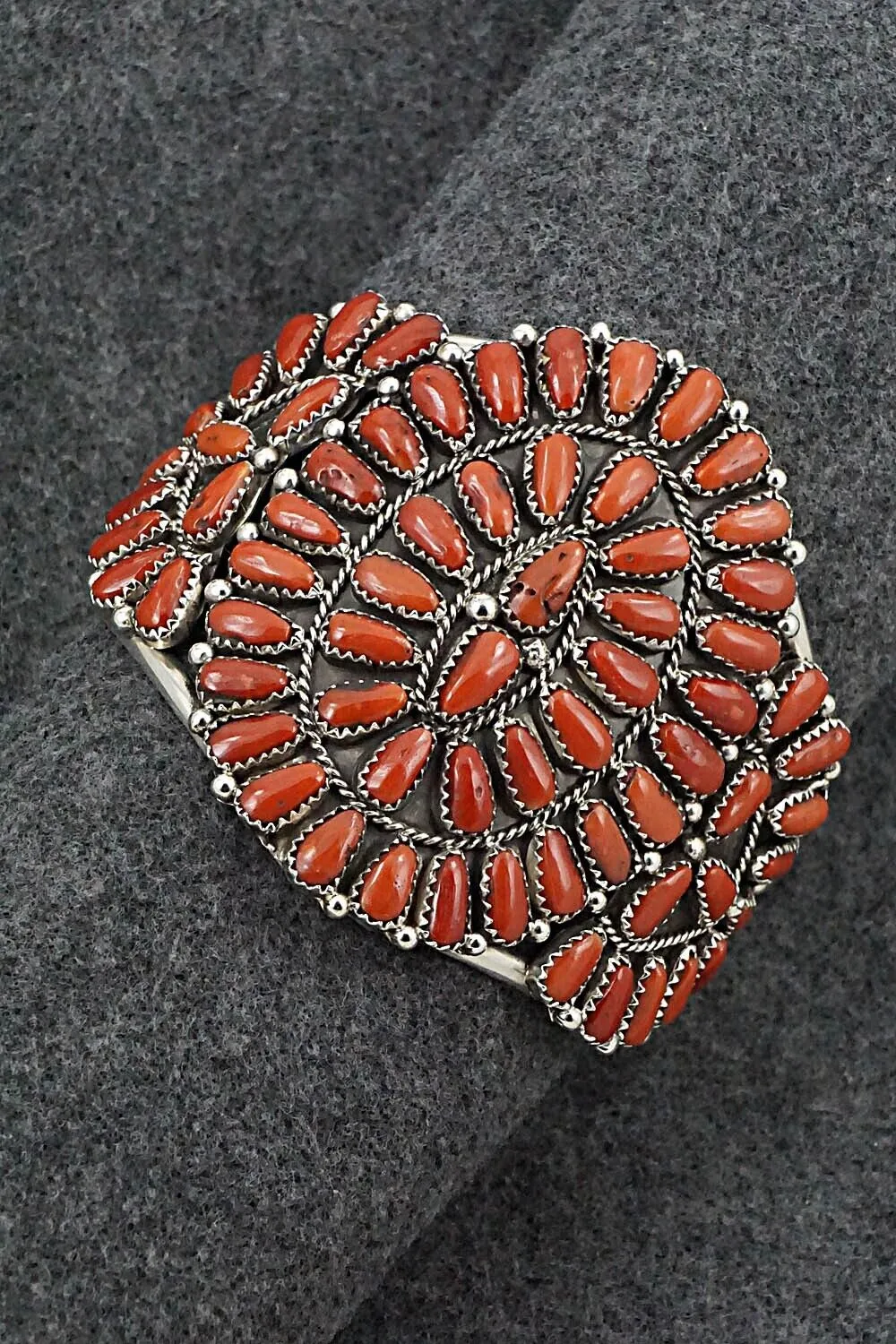 Coral & Sterling Silver Bracelet - Justina Wilson