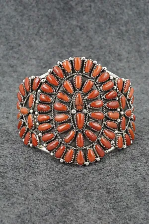 Coral & Sterling Silver Bracelet - Justina Wilson