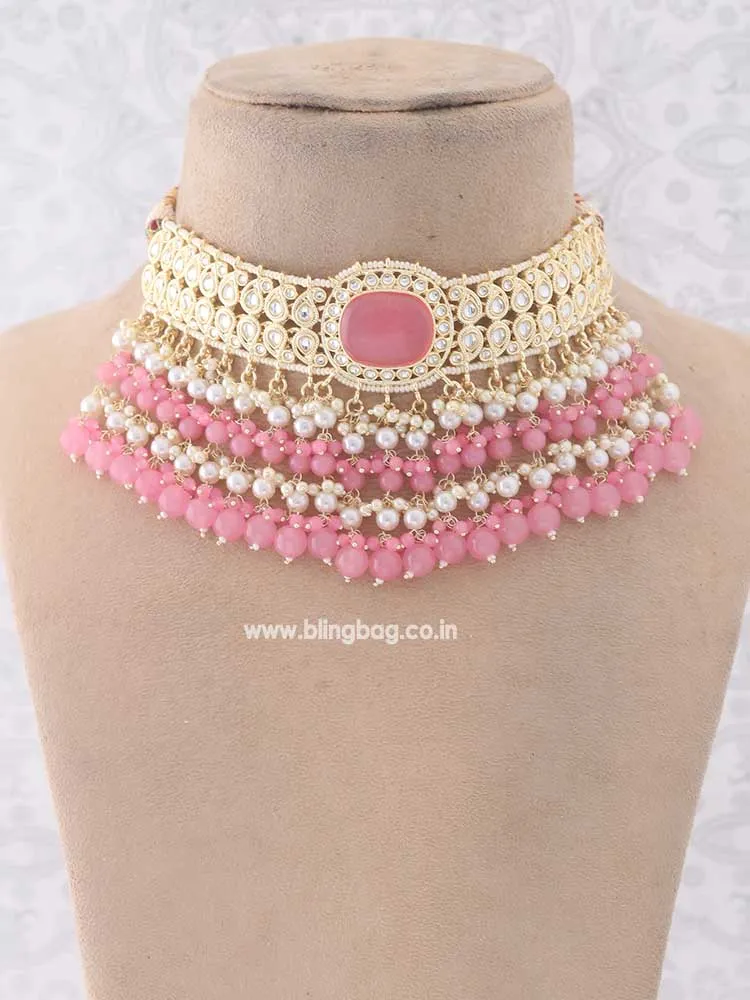 Coral Chandni Jewellery Set