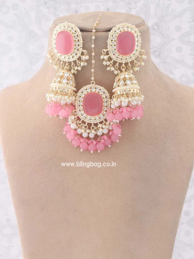 Coral Chandni Jewellery Set