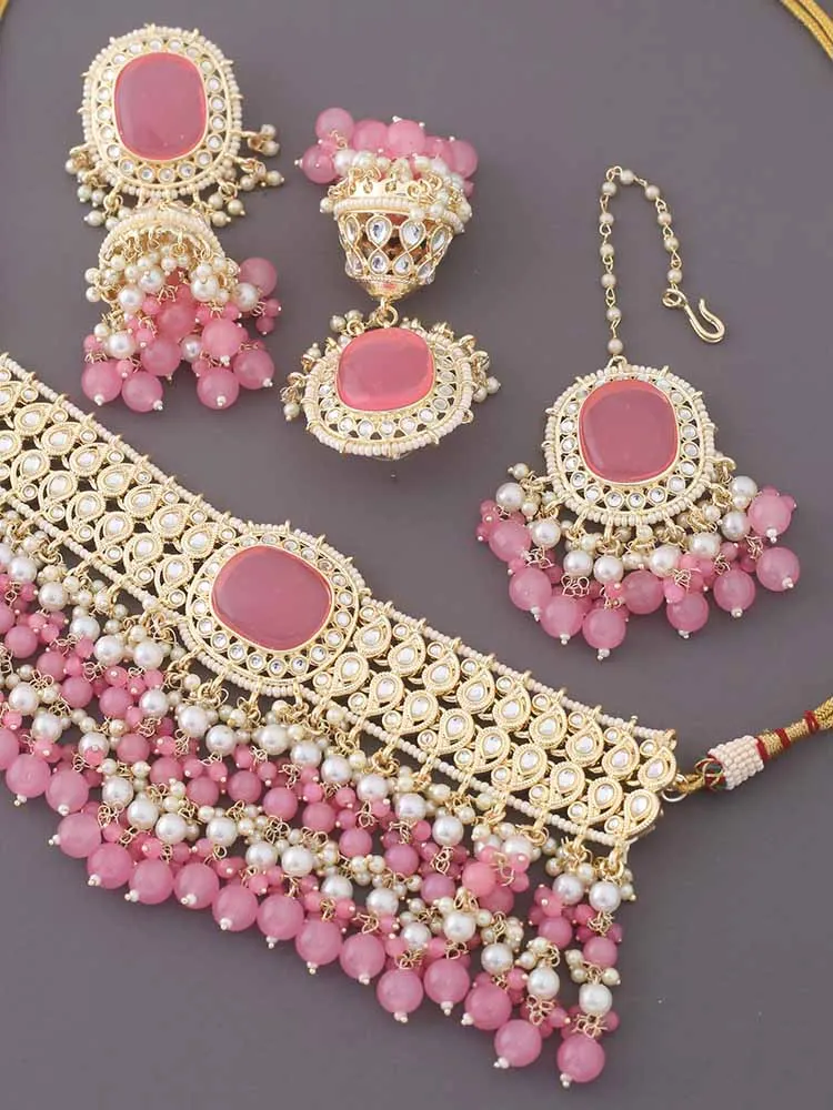 Coral Chandni Jewellery Set