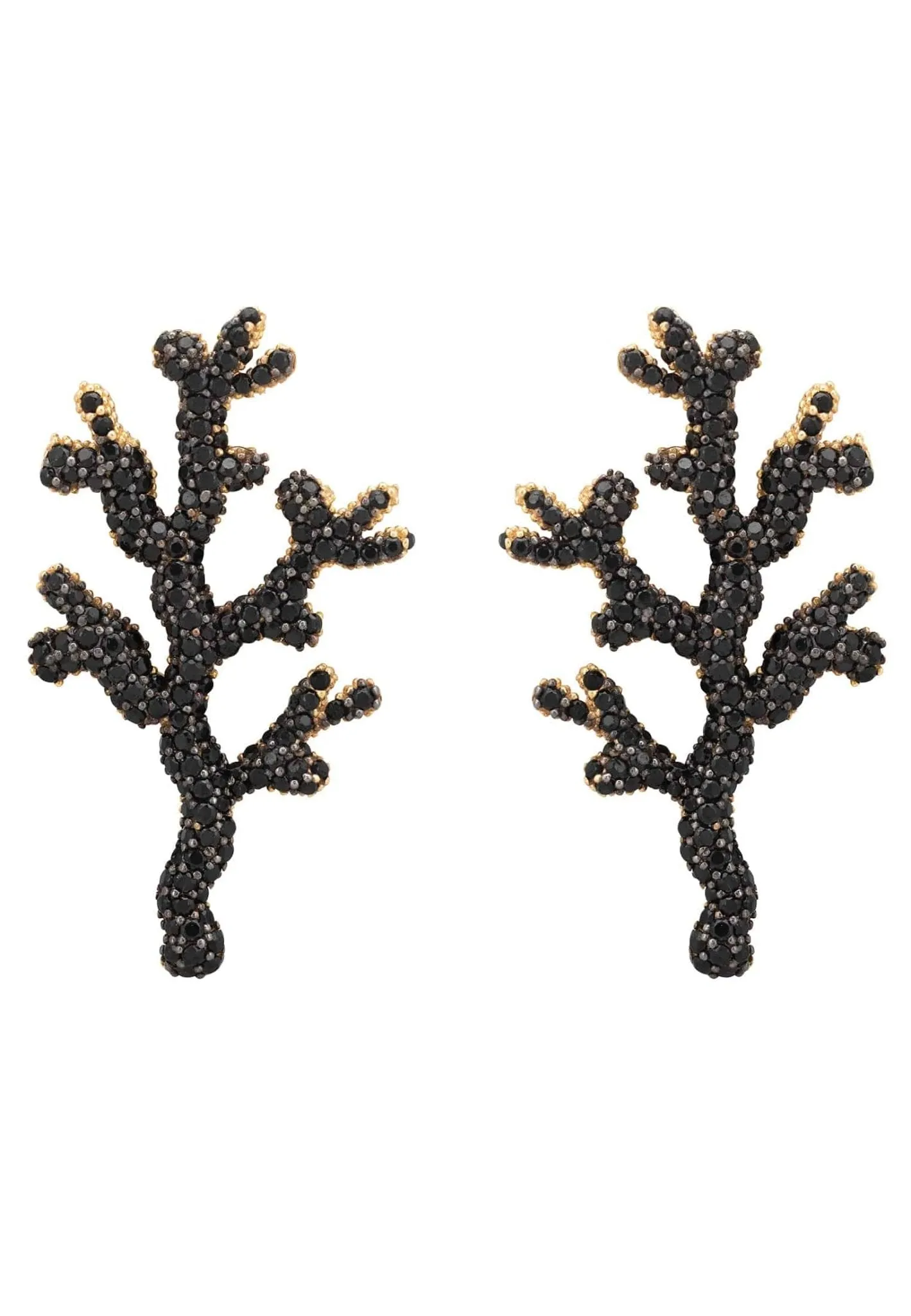 Coral Reef Earrings Black Cz