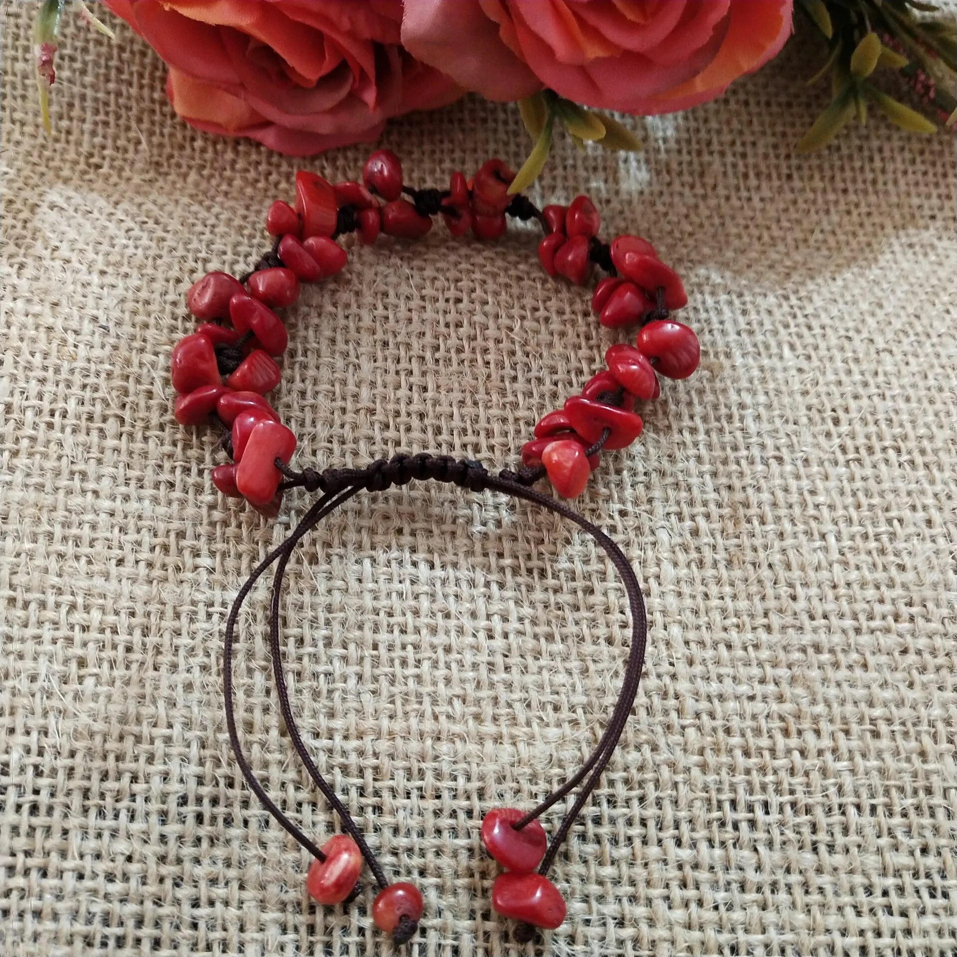Crystal agate gravel hand-woven bracelet