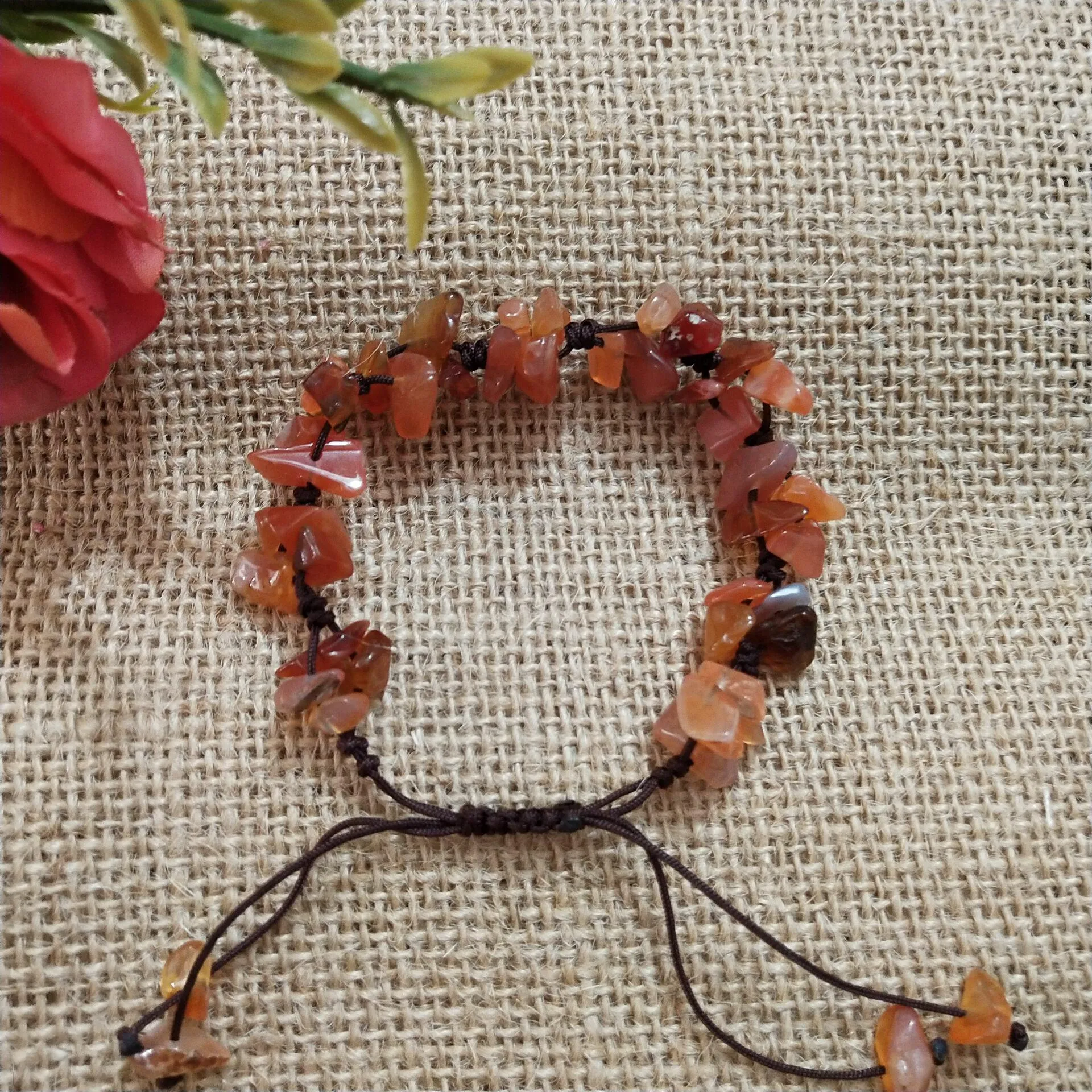 Crystal agate gravel hand-woven bracelet
