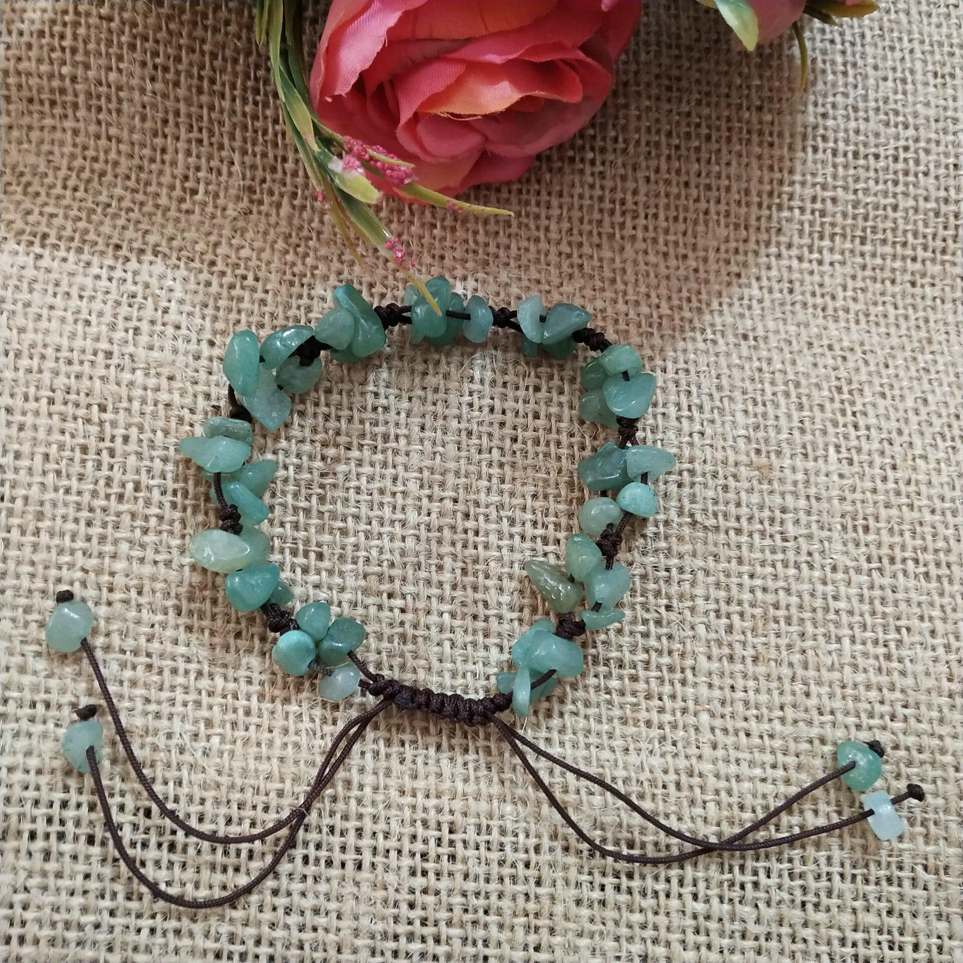 Crystal agate gravel hand-woven bracelet