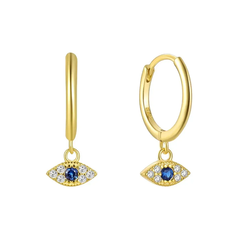 Crystal Eye Huggie Hoop Earrings